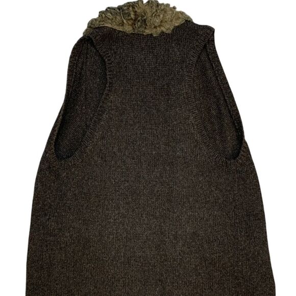 Ella Moss Alpaca Wool Blend Sweater Vest Open Front Brown Women's Size M/L - Picture 5 of 6